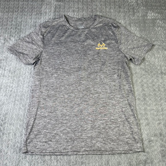 Realtree Other - Realtree Mens Performance T Shirt Gray Heathered Logo Short Sleeve Size Medium